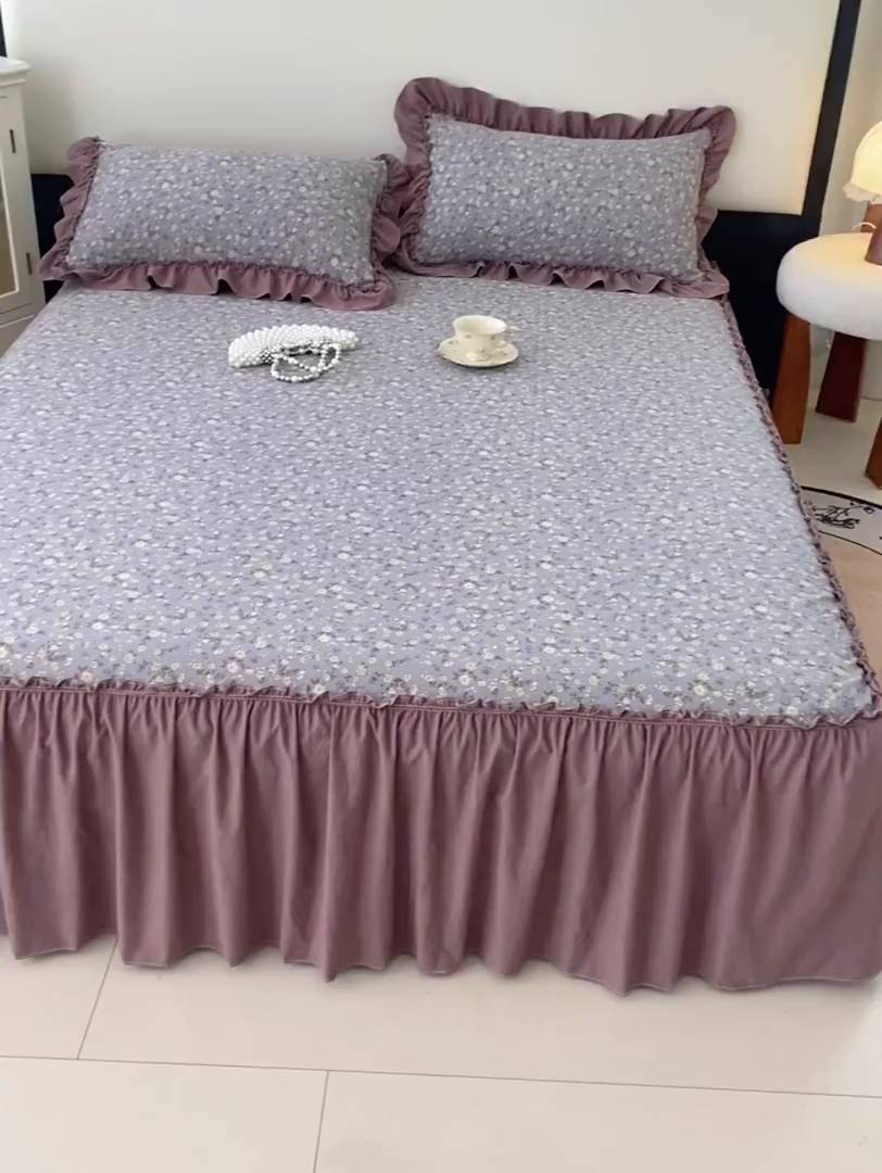 91家纺网 家纺一手货源 找家纺 圣比熊 2026新款A类云朵棉法式压花边枕套加长双人情侣1.8米枕芯内胆套1.5m枕头套 蓝相思（法式压花边）