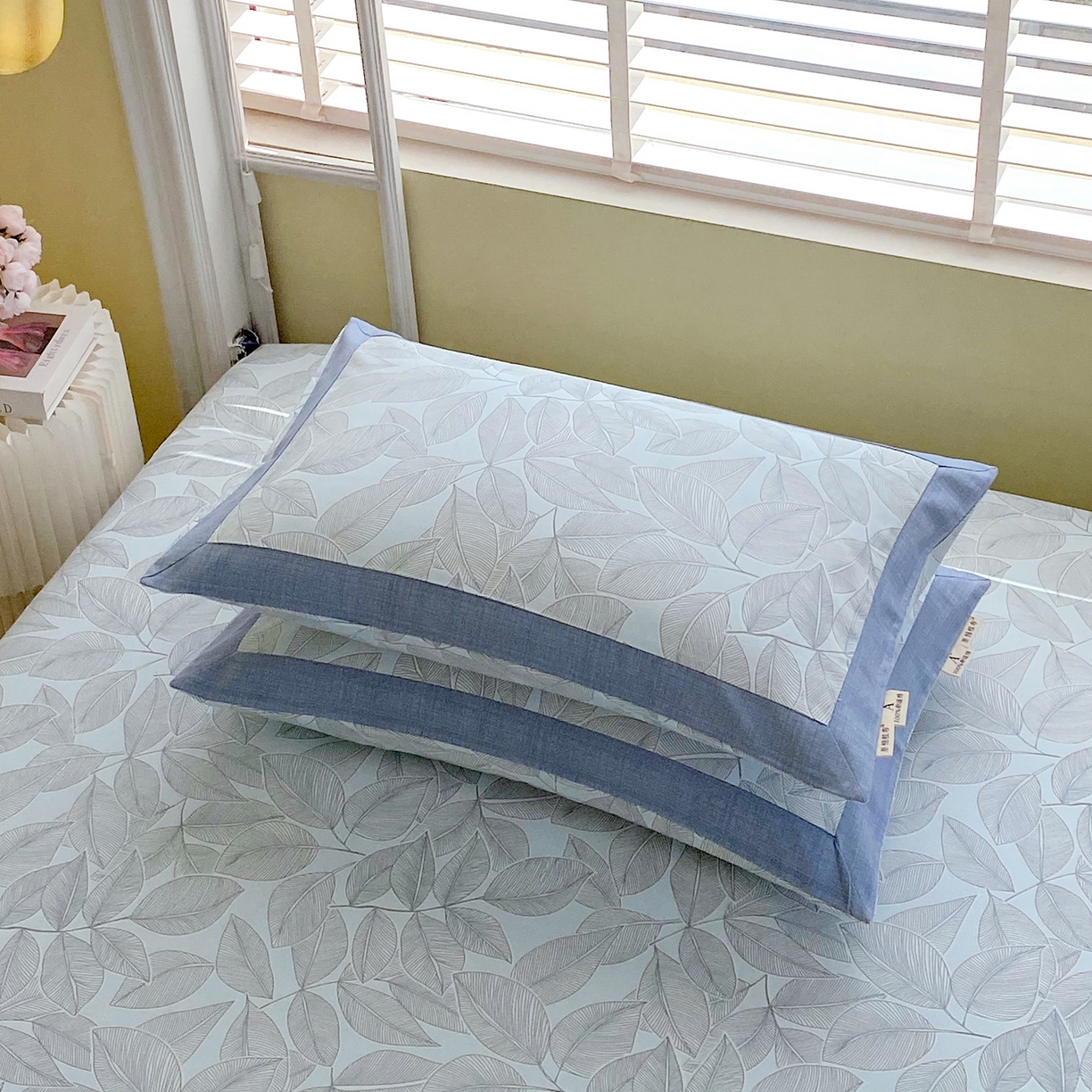 91家纺网 家纺一手货源 找家纺 春皖家纺 2026新款全棉老粗布工艺款单枕套枕套单件 晨曦-蓝