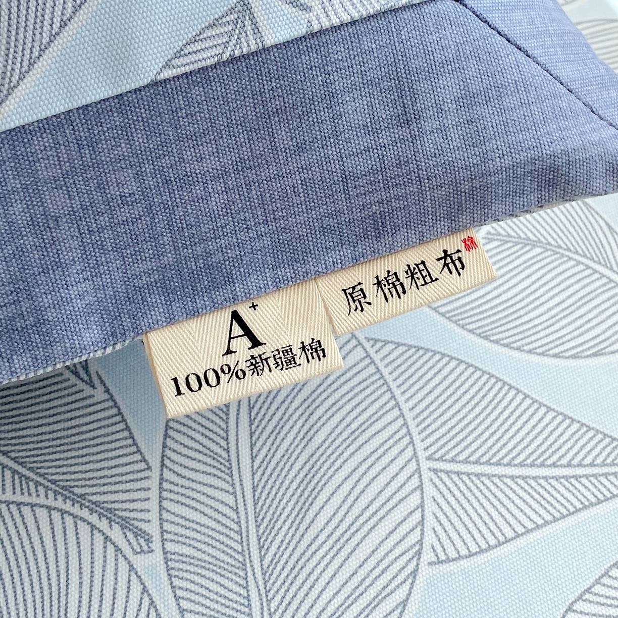 91家纺网 家纺一手货源 找家纺 春皖家纺 2026新款全棉老粗布工艺款单枕套枕套单件 晨曦-蓝