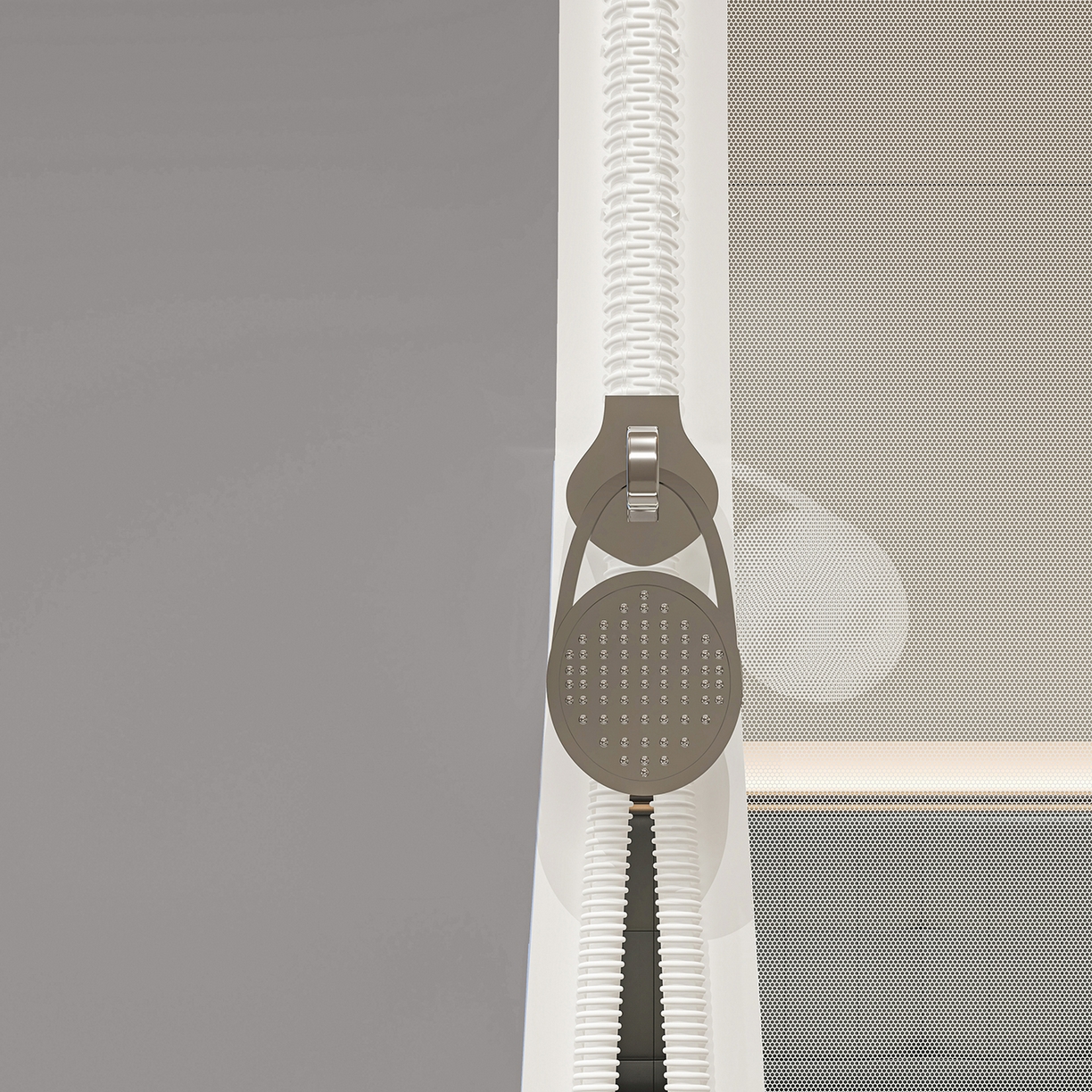 91家纺网 家纺一手货源 找家纺 千逸虹 2026新款外穿U型三开门坐床蚊帐 灰