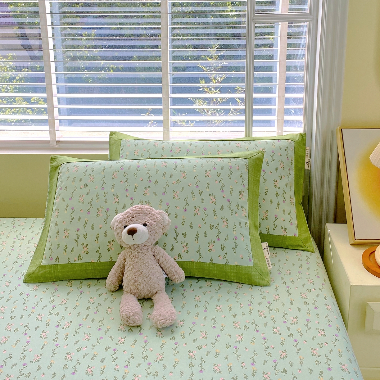 春皖家纺 2026新款全棉老粗布工艺款单枕套枕套单件 春满园