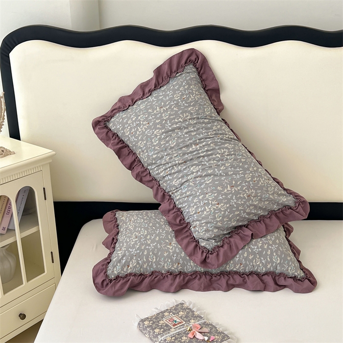 91家纺网 家纺一手货源 找家纺 （总）梦舒羽 2026新款A类云朵棉法式压花边枕套宿舍单人单只一只装枕芯48x74cm内胆套