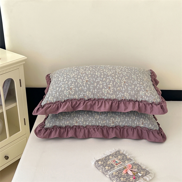 91家纺网 家纺一手货源 找家纺 （总）梦舒羽 2026新款A类云朵棉法式压花边枕套宿舍单人单只一只装枕芯48x74cm内胆套