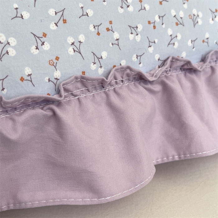 91家纺网 家纺一手货源 找家纺 梦舒羽 2026新款A类云朵棉法式压花边枕套宿舍单人单只一只装枕芯48x74cm内胆套 花恋语-紫（法式压花边）