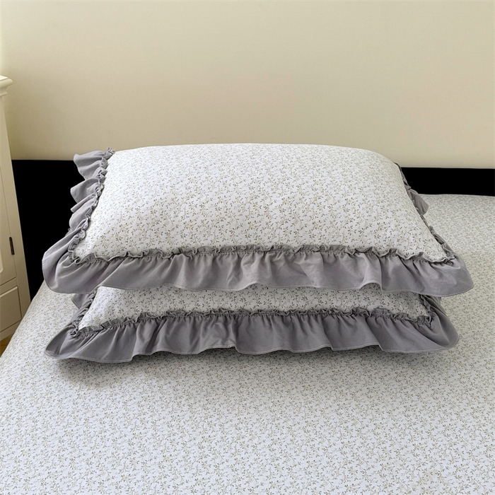 91家纺网 家纺一手货源 找家纺 梦舒羽 2026新款A类云朵棉法式压花边枕套宿舍单人单只一只装枕芯48x74cm内胆套 宁静花园（法式压花边）