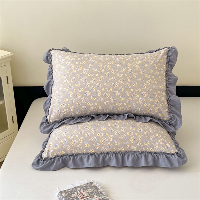 91家纺网 家纺一手货源 找家纺 梦舒羽 2026新款A类云朵棉法式压花边枕套宿舍单人单只一只装枕芯48x74cm内胆套 莫奈花园（法式压花边）