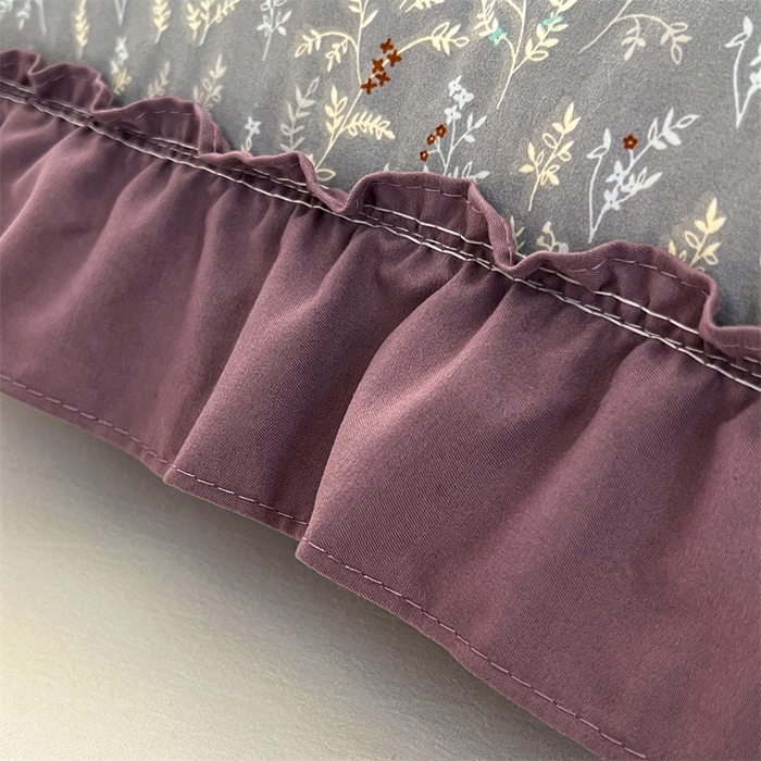 91家纺网 家纺一手货源 找家纺 梦舒羽 2026新款A类云朵棉法式压花边枕套宿舍单人单只一只装枕芯48x74cm内胆套 叶之间（法式压花边）