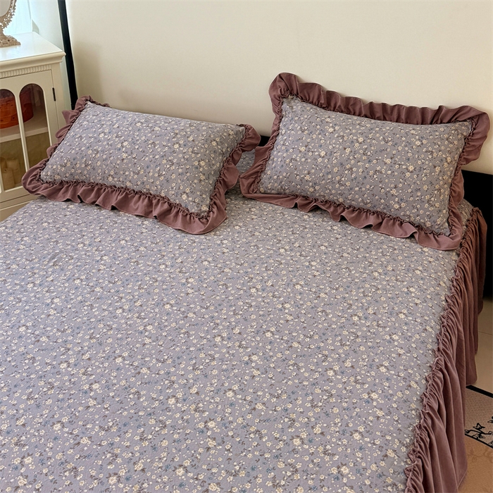 91家纺网 家纺一手货源 找家纺 梦舒羽 2026新款A类云朵棉法式压花边枕套宿舍单人单只一只装枕芯48x74cm内胆套 蓝相思（法式压花边）