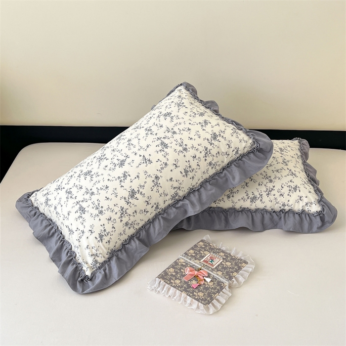 91家纺网 家纺一手货源 找家纺 梦舒羽 2026新款A类云朵棉法式压花边枕套宿舍单人单只一只装枕芯48x74cm内胆套 忆江南（法式压花边）