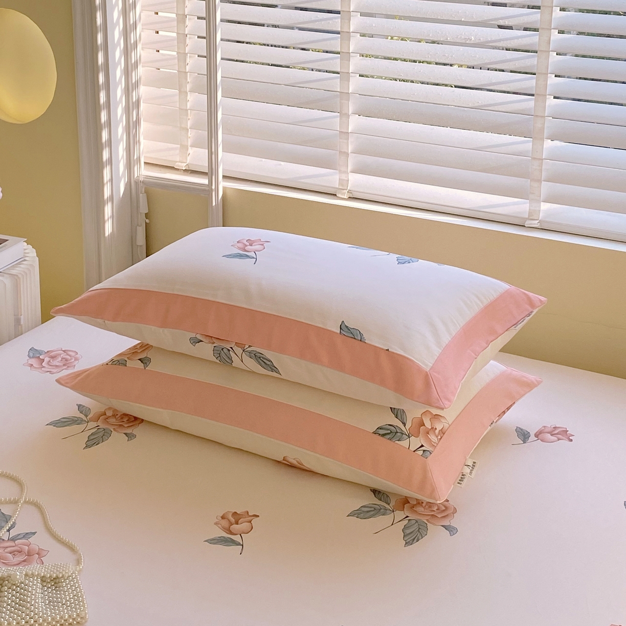 91家纺网 家纺一手货源 找家纺 春皖家纺 2026新款全棉老粗布工艺款单枕套枕套单件 春晓米