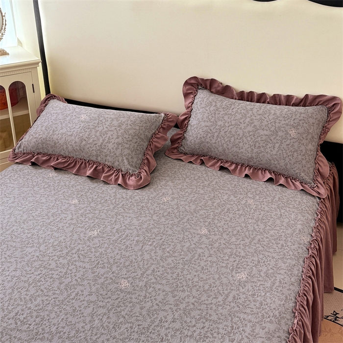 91家纺网 家纺一手货源 找家纺 梦舒羽 2026新款A类云朵棉法式压花边枕套宿舍单人单只一只装枕芯48x74cm内胆套 墨染芳华（法式压花边）