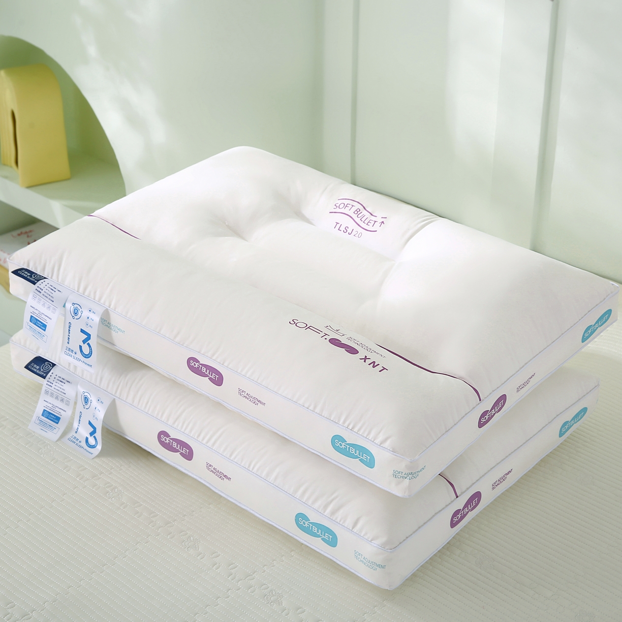 91家纺网 家纺一手货源 找家纺 （总）仁宇枕业 2025新款新品 大红结婚婚庆亲肤大豆定型中低枕头枕芯