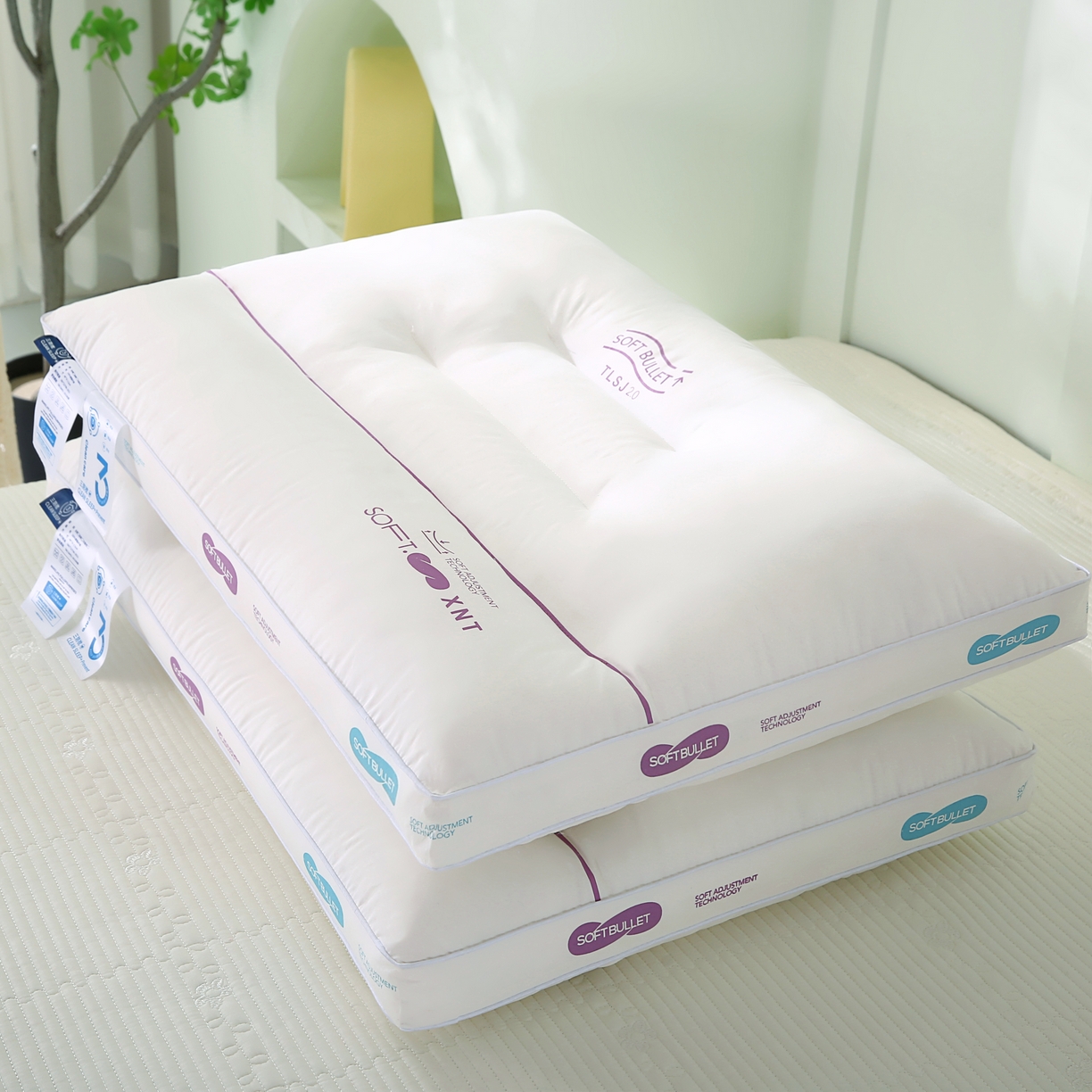 91家纺网 家纺一手货源 找家纺 （总）仁宇枕业 2026新款新品全棉soft酒店三防枕羽丝绒低中高枕头枕芯