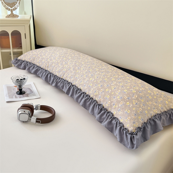 91家纺网 家纺一手货源 找家纺 梦舒羽 2026新款A类云朵棉法式压花边枕套加长双人情侣1.8米枕芯内胆套1.5m枕头套 莫奈花园（法式压花边）