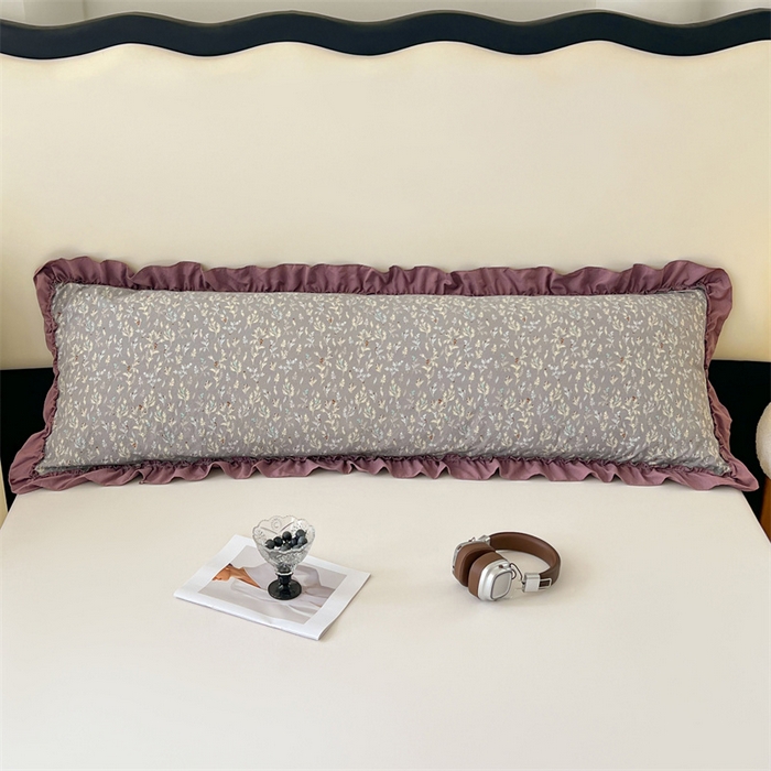 91家纺网 家纺一手货源 找家纺 梦舒羽 2026新款A类云朵棉法式压花边枕套加长双人情侣1.8米枕芯内胆套1.5m枕头套 叶之间（法式压花边）