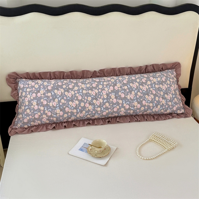 91家纺网 家纺一手货源 找家纺 梦舒羽 2026新款A类云朵棉法式压花边枕套加长双人情侣1.8米枕芯内胆套1.5m枕头套 云裳花谷（法式压花边）