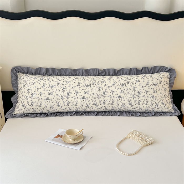 91家纺网 家纺一手货源 找家纺 梦舒羽 2026新款A类云朵棉法式压花边枕套加长双人情侣1.8米枕芯内胆套1.5m枕头套 忆江南（法式压花边）