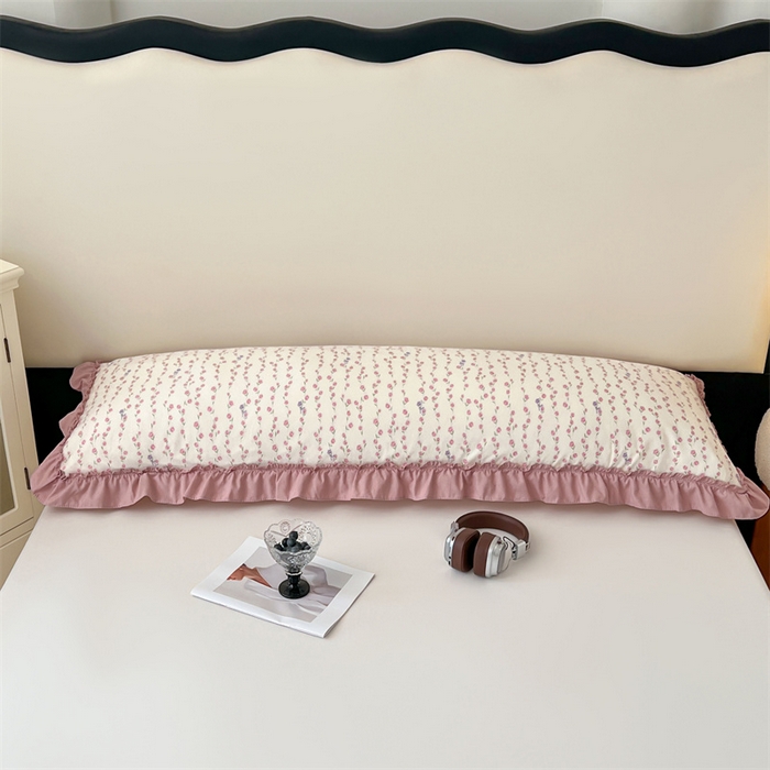 91家纺网 家纺一手货源 找家纺 梦舒羽 2026新款A类云朵棉法式压花边枕套加长双人情侣1.8米枕芯内胆套1.5m枕头套 优雅恋人（法式压花边）