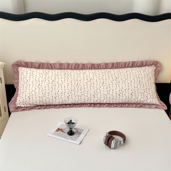 91家纺网 家纺一手货源 找家纺 梦舒羽 2026新款A类云朵棉法式压花边枕套加长双人情侣1.8米枕芯内胆套1.5m枕头套 优雅恋人（法式压花边）