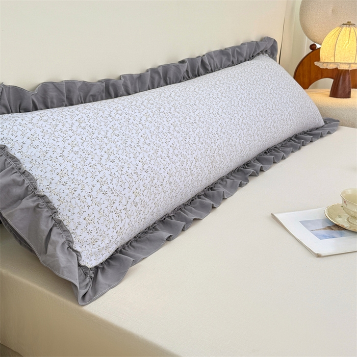 梦舒羽 2026新款A类云朵棉法式压花边枕套加长双人情侣1.8米枕芯内胆套1.5m枕头套 宁静花园（法式压花边）