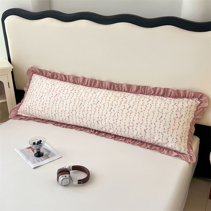 91家纺网 家纺一手货源 找家纺 梦舒羽 2026新款A类云朵棉法式压花边枕套加长双人情侣1.8米枕芯内胆套1.5m枕头套 优雅恋人（法式压花边）