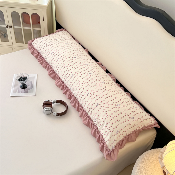 91家纺网 家纺一手货源 找家纺 梦舒羽 2026新款A类云朵棉法式压花边枕套加长双人情侣1.8米枕芯内胆套1.5m枕头套 优雅恋人（法式压花边）