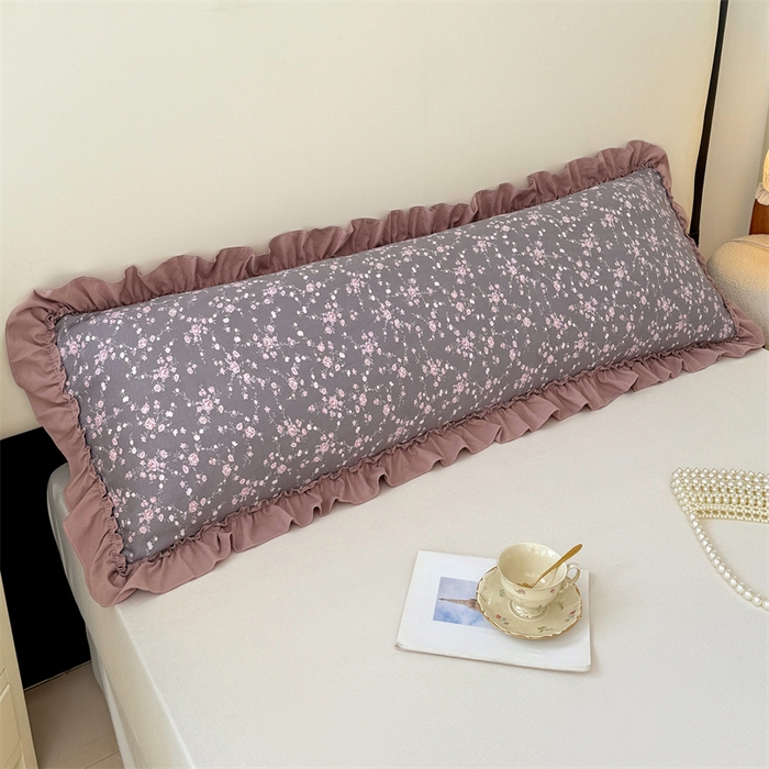 91家纺网 家纺一手货源 找家纺 梦舒羽 2026新款A类云朵棉法式压花边枕套加长双人情侣1.8米枕芯内胆套1.5m枕头套 玫瑰之约（法式压花边）