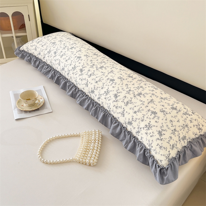 91家纺网 家纺一手货源 找家纺 梦舒羽 2026新款A类云朵棉法式压花边枕套加长双人情侣1.8米枕芯内胆套1.5m枕头套 忆江南（法式压花边）