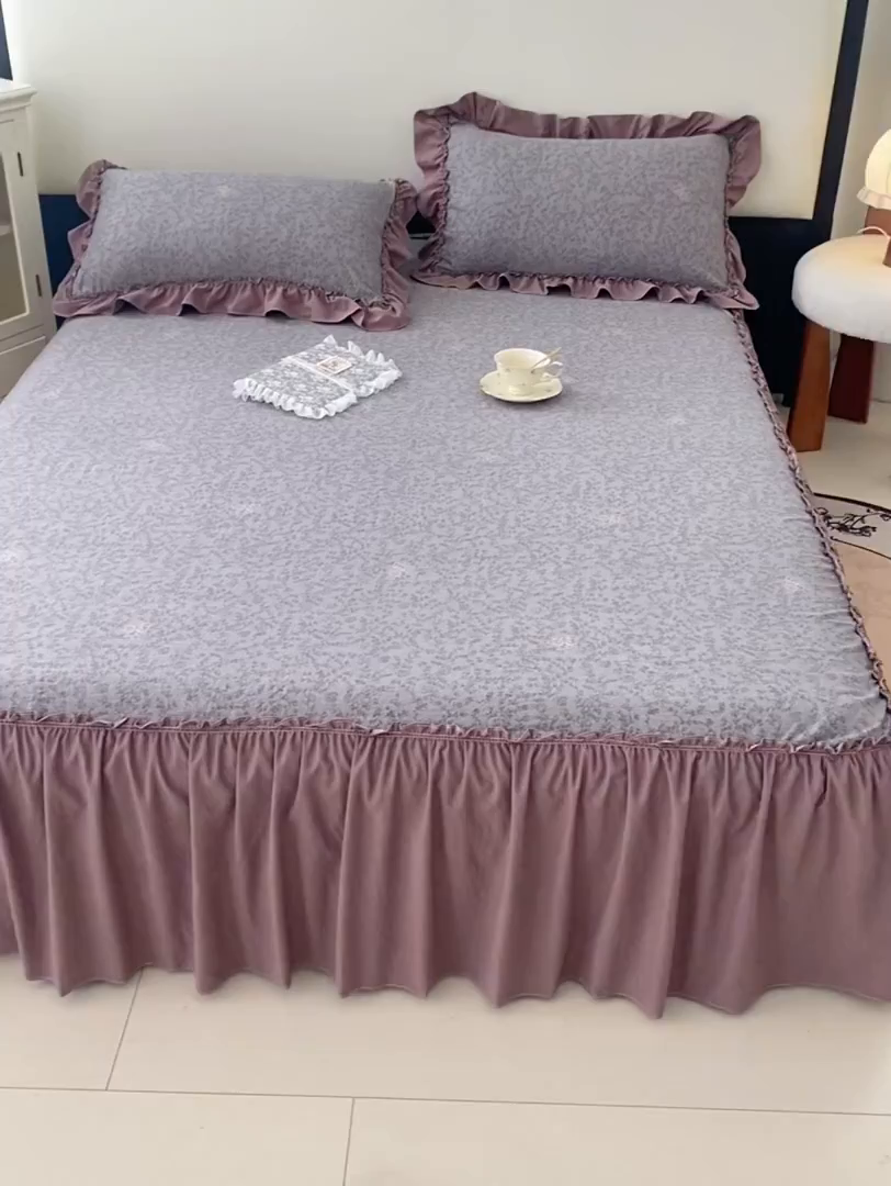 91家纺网 家纺一手货源 找家纺 梦舒羽 2026新款A类云朵棉法式压花边枕套加长双人情侣1.8米枕芯内胆套1.5m枕头套 墨染芳华（法式压花边）