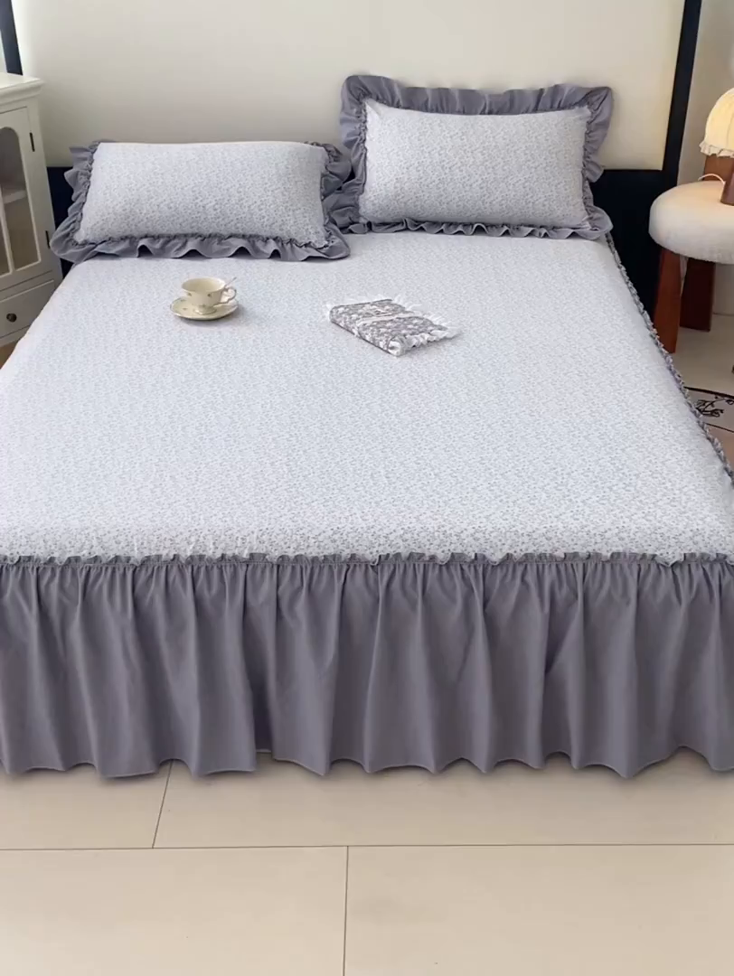 91家纺网 家纺一手货源 找家纺 梦舒羽 2026新款A类云朵棉法式压花边枕套加长双人情侣1.8米枕芯内胆套1.5m枕头套 宁静花园（法式压花边）