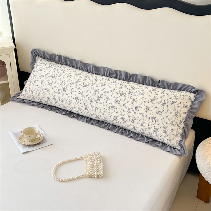 91家纺网 家纺一手货源 找家纺 梦舒羽 2026新款A类云朵棉法式压花边枕套加长双人情侣1.8米枕芯内胆套1.5m枕头套 忆江南（法式压花边）