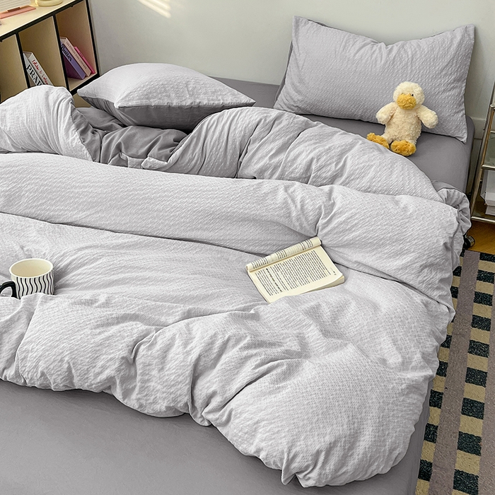 91家纺网 家纺一手货源 找家纺 （总）贝拉梦家纺 2026新款高克重高品质A类超软糯泡芙纱纯色四件套