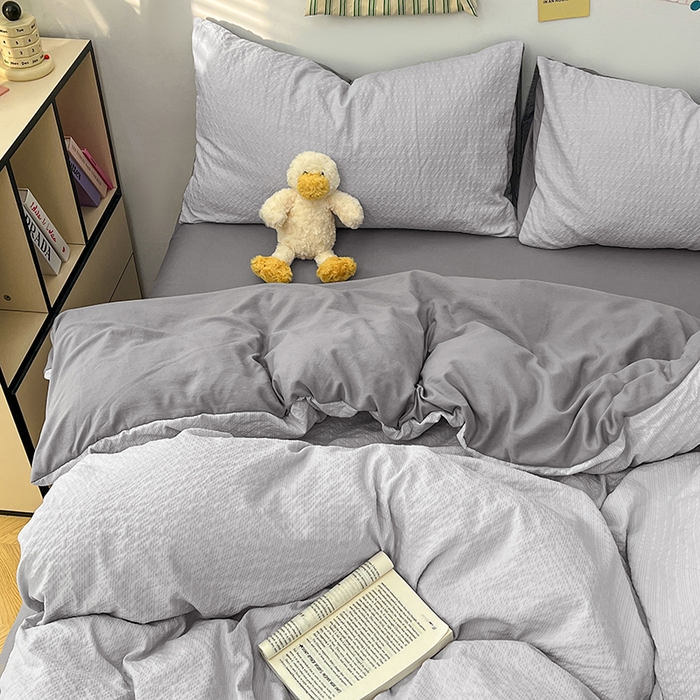 91家纺网 家纺一手货源 找家纺 （总）贝拉梦家纺 2026新款高克重高品质A类超软糯泡芙纱纯色四件套