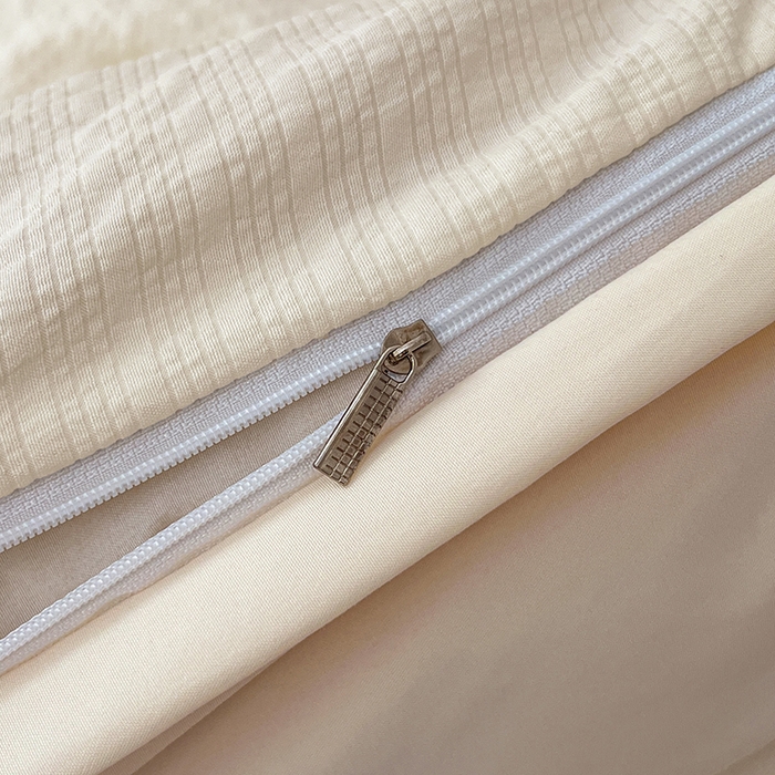 91家纺网 家纺一手货源 找家纺 贝拉梦家纺 2026新款高克重高品质A类超软糯泡芙纱纯色四件套 糯糯奶盖