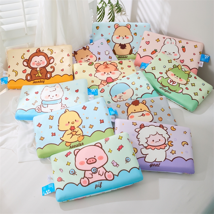 91家纺网 家纺一手货源 找家纺 芯洲 2026新款十二生肖记忆枕学生抱枕儿童卡通系列慢回弹凉感可爱萌趣枕头枕芯 组合图仅供展示不可下单