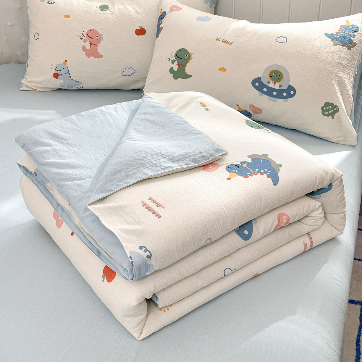 91家纺网 家纺一手货源 找家纺 （总）盛秋家纺 2026新款皱皱纱印花夏被-萝拉