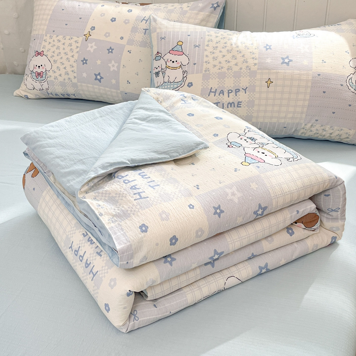 91家纺网 家纺一手货源 找家纺 （总）盛秋家纺 2026新款皱皱纱印花夏被-萝拉