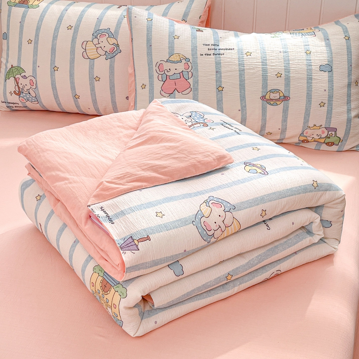 91家纺网 家纺一手货源 找家纺 （总）盛秋家纺 2026新款皱皱纱印花夏被-萝拉