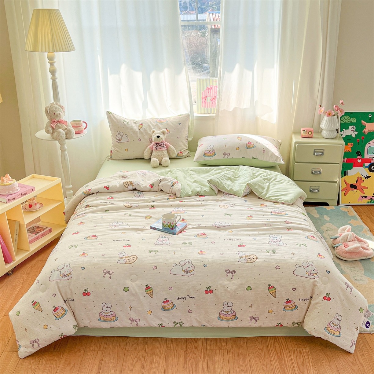 91家纺网 家纺一手货源 找家纺 （总）盛秋家纺 2026新款皱皱纱印花夏被-萝拉