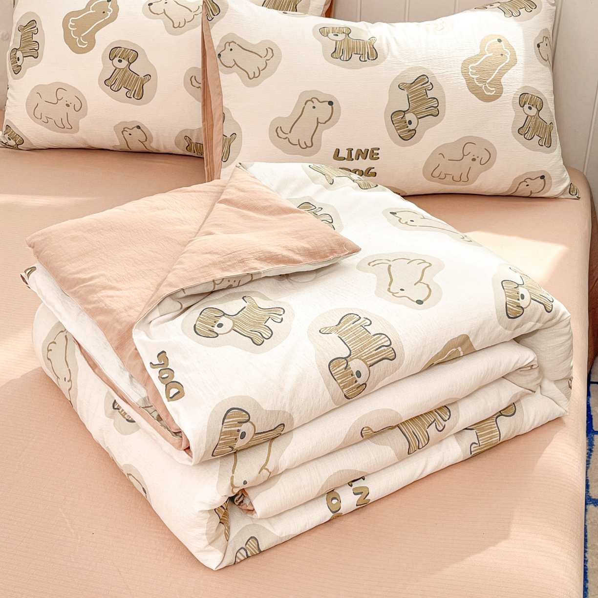 91家纺网 家纺一手货源 找家纺 （总）盛秋家纺 2026新款皱皱纱印花夏被-萝拉