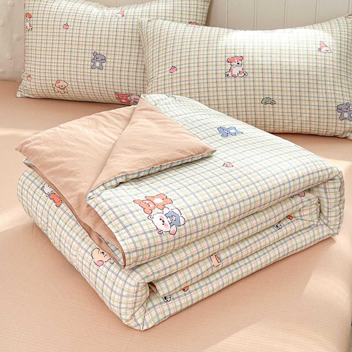 91家纺网 家纺一手货源 找家纺 （总）盛秋家纺 2026新款皱皱纱印花夏被-萝拉