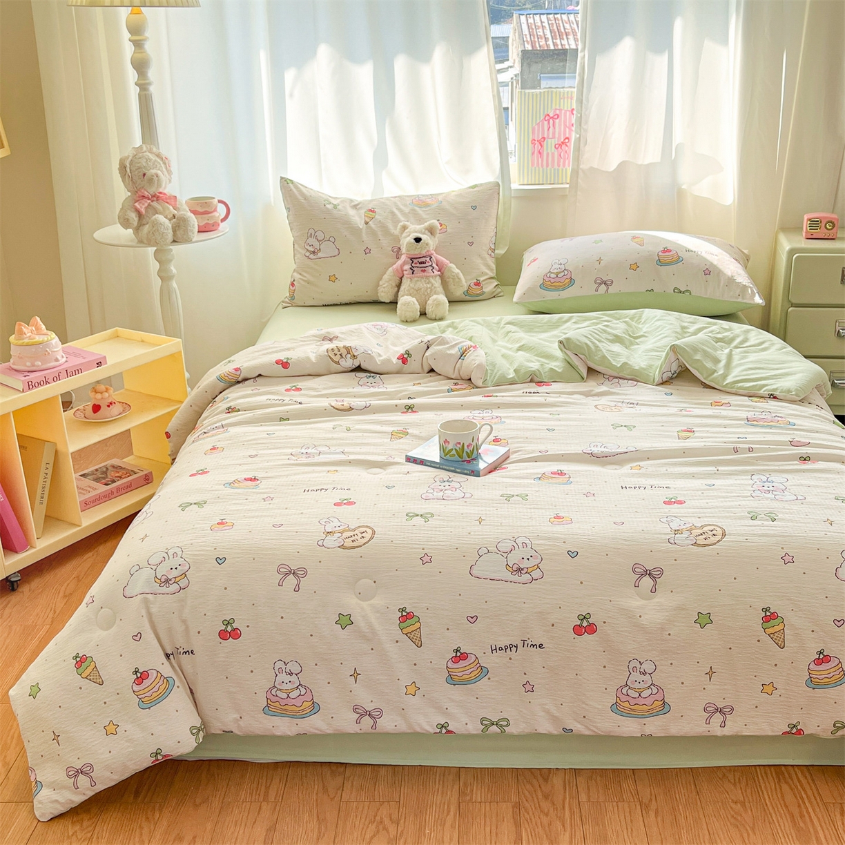 91家纺网 家纺一手货源 找家纺 （总）盛秋家纺 2026新款皱皱纱印花夏被-萝拉