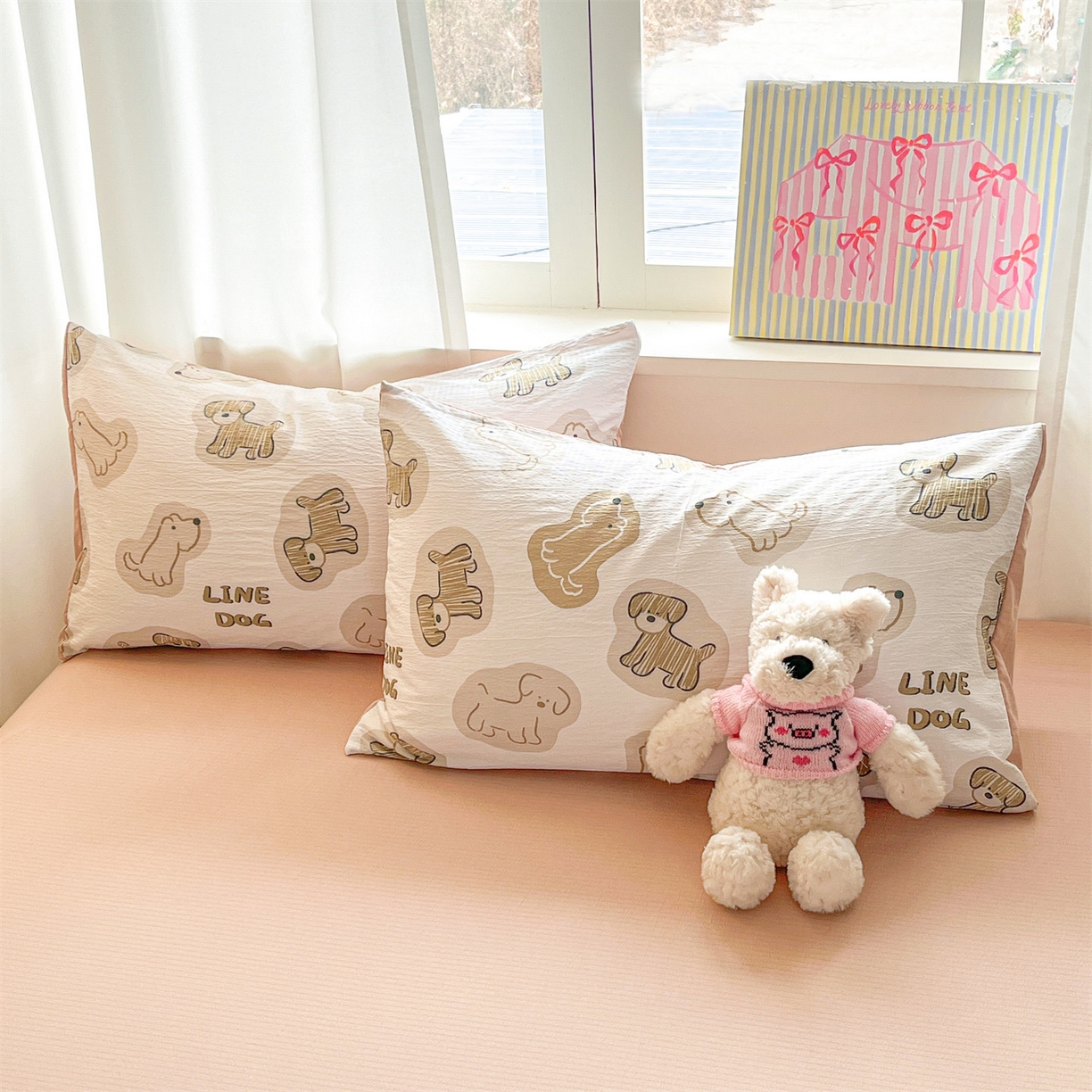 91家纺网 家纺一手货源 找家纺 盛秋家纺 2026新款皱皱纱印花夏被-萝拉 修勾咖+米驼