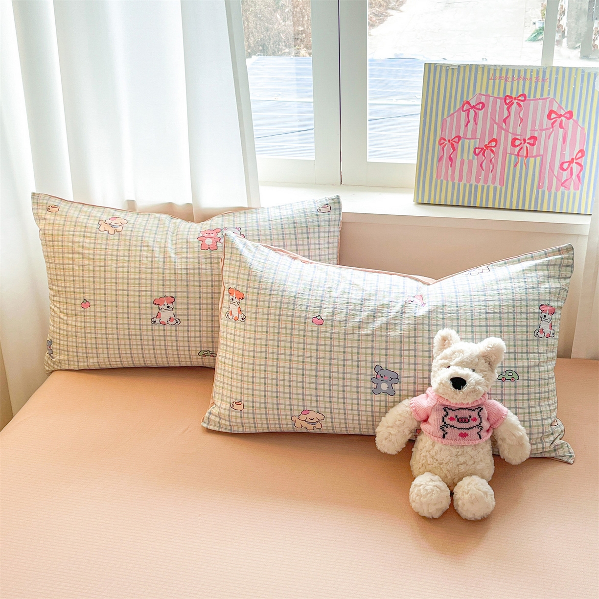 91家纺网 家纺一手货源 找家纺 盛秋家纺 2026新款皱皱纱印花夏被-萝拉 小伙伴+米驼