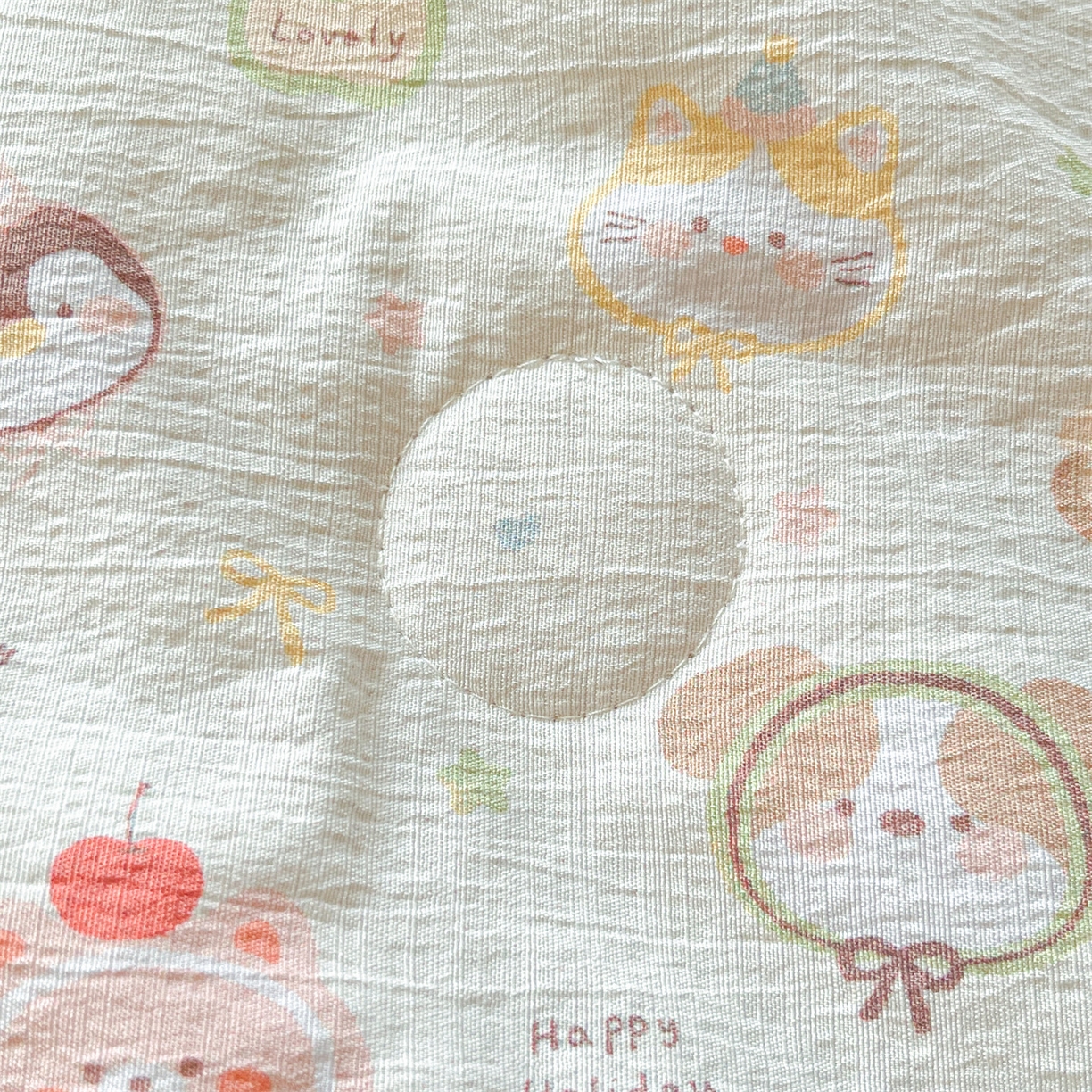 91家纺网 家纺一手货源 找家纺 盛秋家纺 2026新款皱皱纱印花夏被-萝拉 麻薯团+米驼