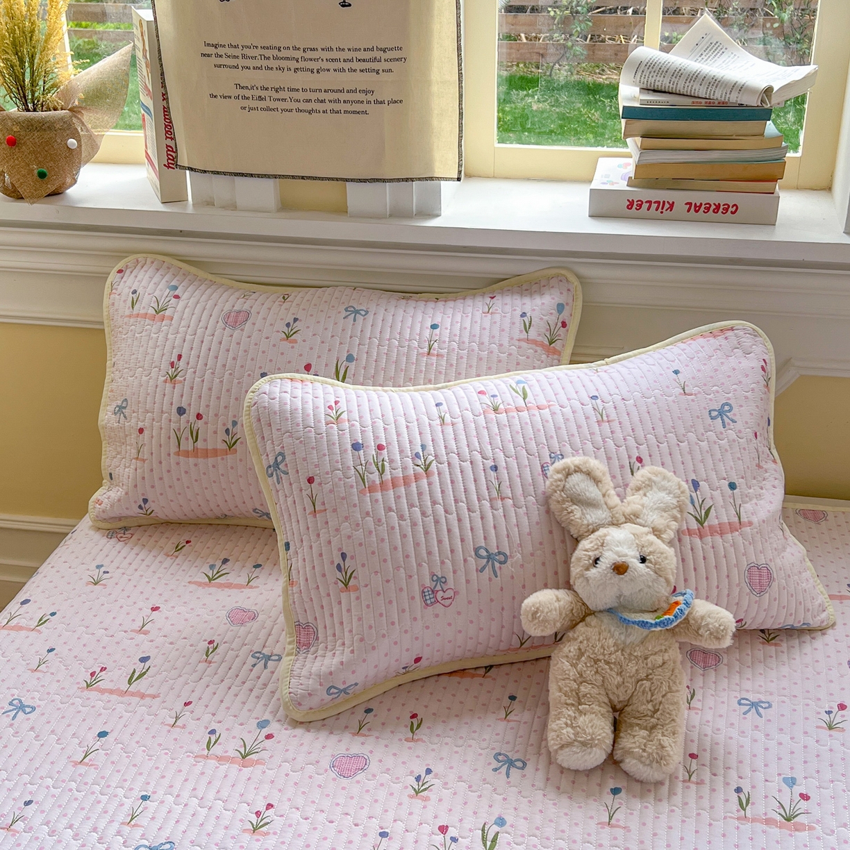 91家纺网 家纺一手货源 找家纺 优雅星家纺 2026新款A类小清新四季可用学生宿舍床单  单件夹棉炕盖床盖炕毯三件套（长期有货） 觅香