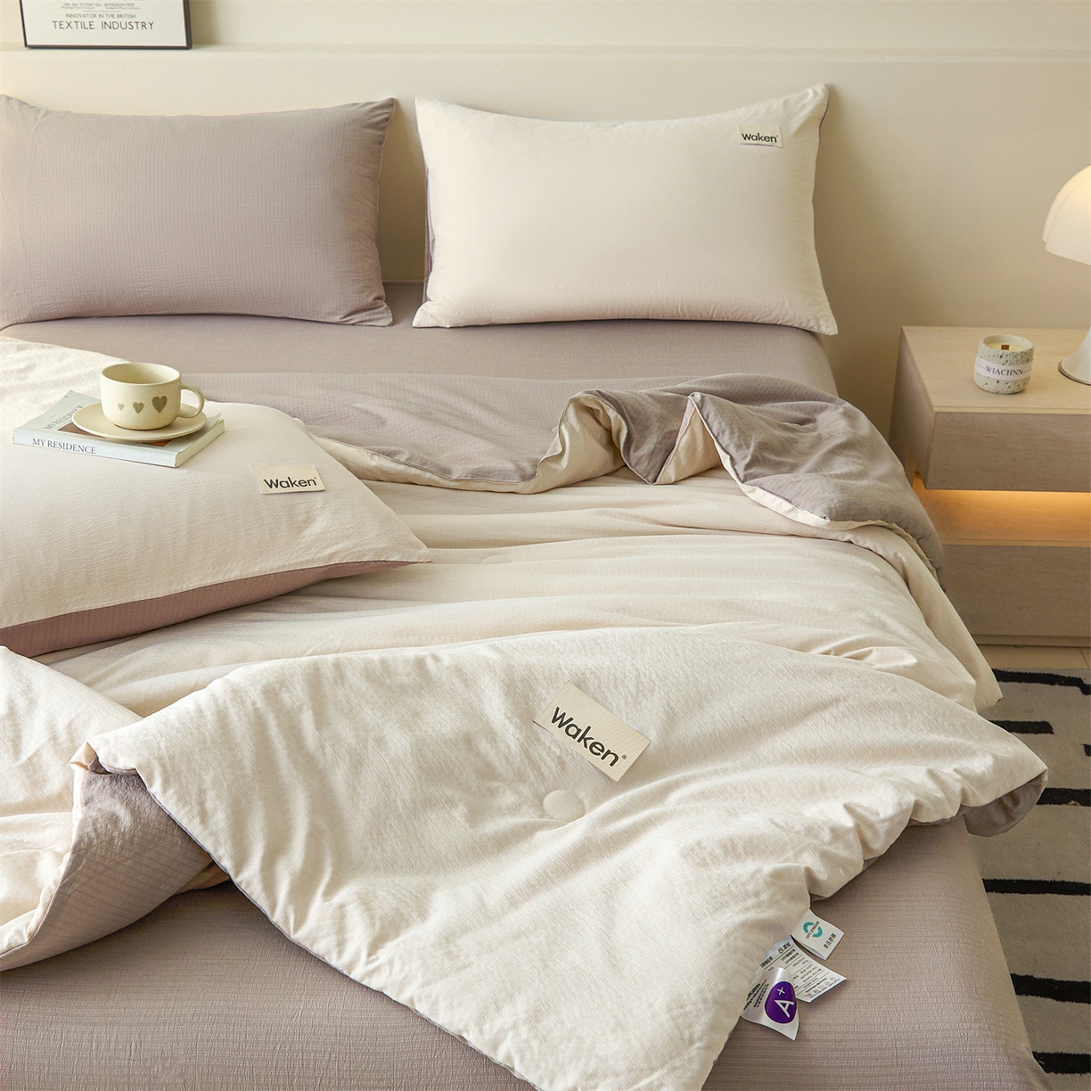 91家纺网 家纺一手货源 找家纺 （总）盛秋家纺 2026新款皱皱纱贴标夏被-杰克