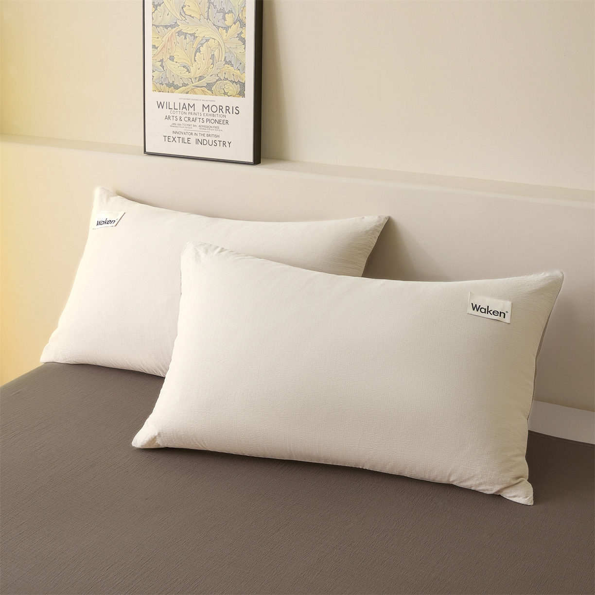 91家纺网 家纺一手货源 找家纺 盛秋家纺 2026新款皱皱纱贴标夏被-杰克 梧桐杏+深咖