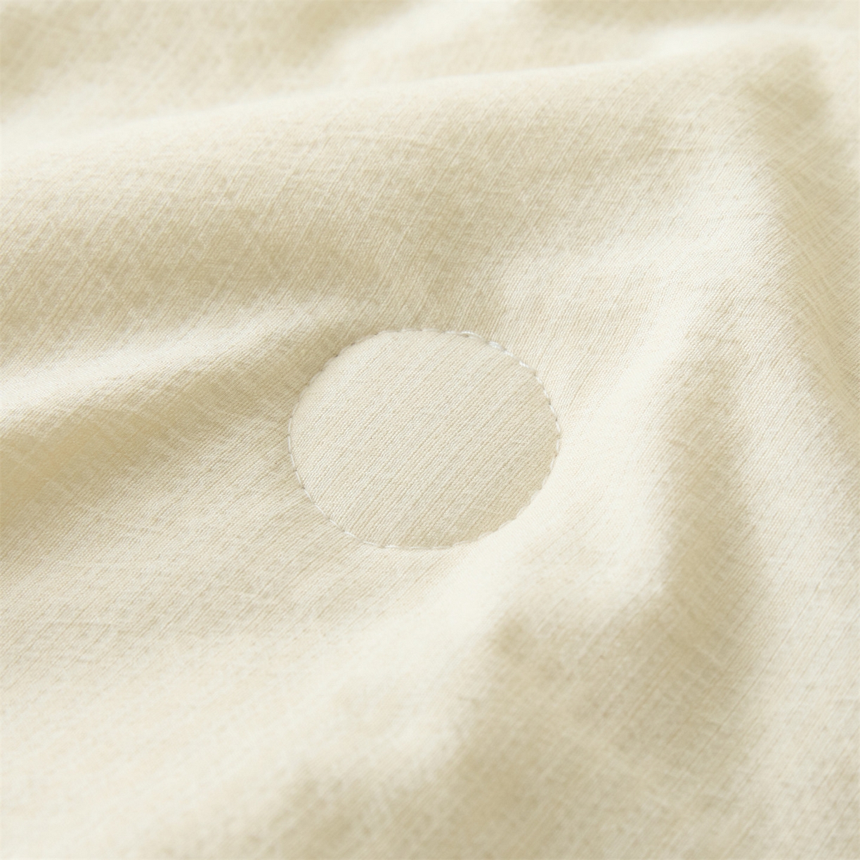 91家纺网 家纺一手货源 找家纺 盛秋家纺 2026新款皱皱纱贴标夏被-杰克 奶昔白+麦绿