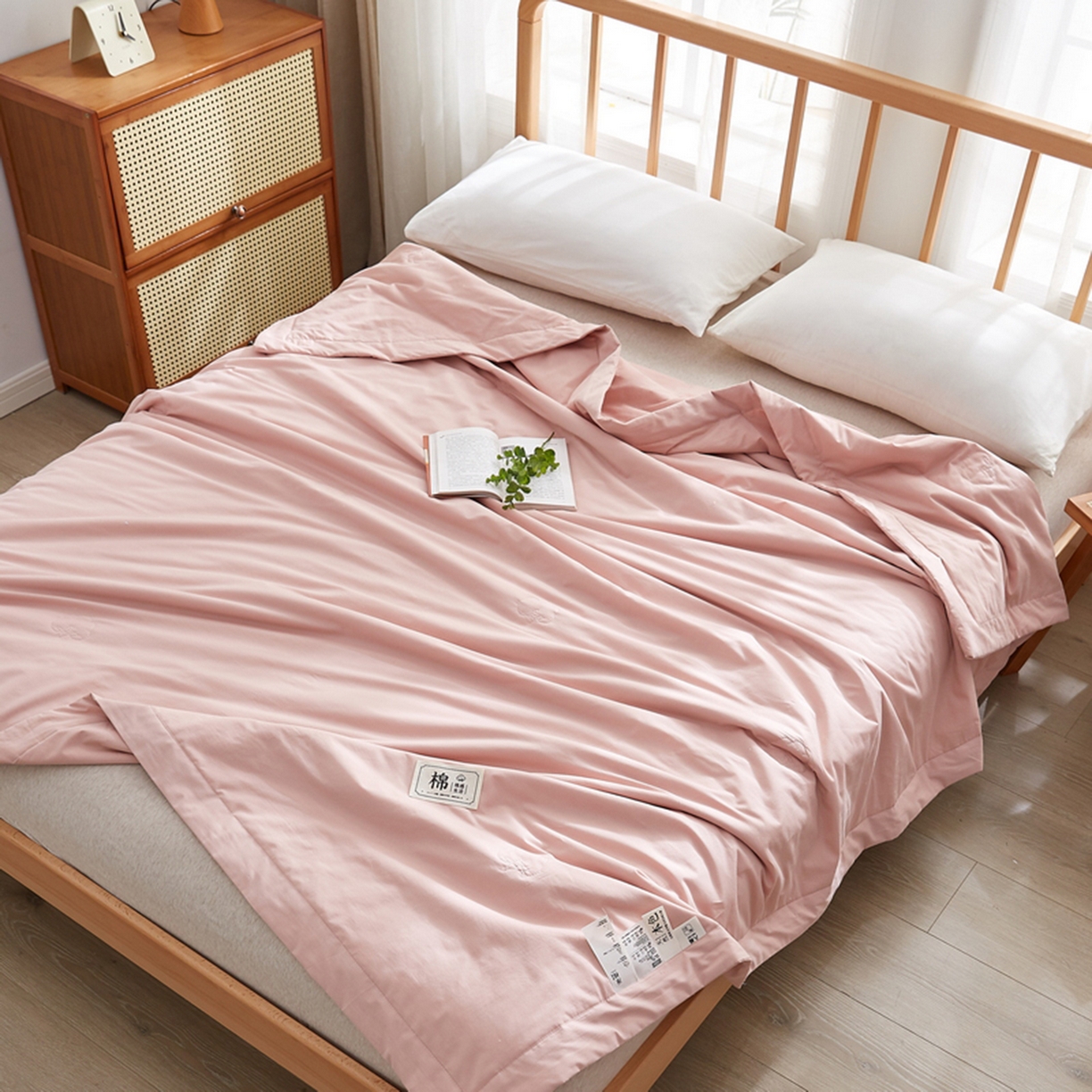 91家纺网 家纺一手货源 找家纺 （总）猎鹿人家纺 2026新款纯色全棉水洗棉棉花夏被空调被